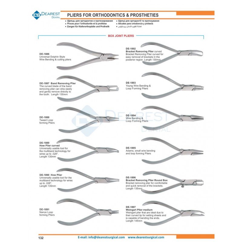 Pliers For Orthodontics & Prostheties