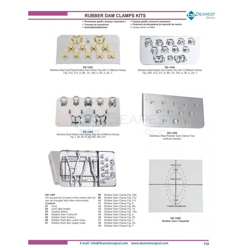 Rubber Dam Clamps Kits